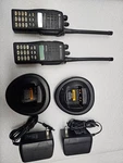 (2) Motorola HT1250 Vhf 136-174 Mhz Radios W/ Chargers. Fixed Price $245.00.