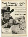 1956 General Electric Light Bulbs Lamps Clint Walker Movie Star Print Ad. Fixed Price $8.95.