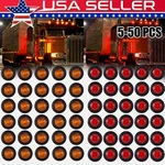 3/4" 12V Marker Lights Led Truck Trailer Round Side Bullet Amber Red Lamps. Fixed Price $22.89.