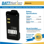 7.4V 2700MAH Li-ion Battery For Motorola XTS2500 NNTN7335 NNTN7554 XTS1500. Fixed Price $37.59.