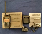 Baofeng Dual Band Vhf/uhf Ham Radio Transceiver, Display, Black/orange. Fixed Price $25.99.