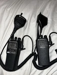 Motorola Radius CP200 16 Ch Portable Two-way Radios W/ Microphones (2) Tested. Fixed Price $90.00.