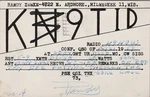 Amateur Ham Radio Qsl Postcard K9TID Randy Zunke 1959 Milwaukee Wisconsin. Fixed Price $9.69.