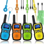 Wishouse Walkie Talkies For Kids Adults Rechargeable 4 Sets With 2 Usb Chargers. Fixed Price $83.61.