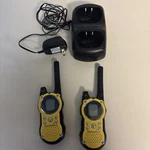 Lot Of 2 Motorola Model T9500 Two Way Radios Yellow/black & Charger Texted. Fixed Price $24.99.
