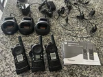 Lot Of 2 Motorola CLS1410 Two-way Radio & Belt Clips Chargers Headsets. Fixed Price $110.00.