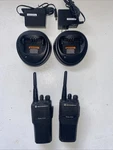 2 Motorola CP150 Uhf 438-470 Mhz Radios With Batteries & Chargers. Fixed Price $128.06.