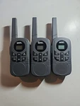 3 Onn Black Handheld Walkie Talkies Up To 16 Miles Untested. Fixed Price $14.99.