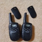 Pair Of Uniden Black 5 Inch Walkie Talkies With Belt Clips. Fixed Price $28.30.
