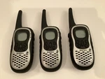 Uniden Walkie Talkie Set Of 3 (GMR885-2CK) Work Great No Batteries Charger. Fixed Price $13.59.