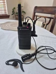 Motorola RMU2040 Radio + Headset Mic Clip. Fixed Price $75.00.