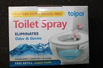 Toipal Automatic Toilet Spray, Odor Eliminator, Battery-free, Hands-free, Lemon. Fixed Price $22.00.