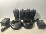 Lot Of 4 Motorola Radius CP150 Uhf Channels AAH50RCC9AA1AN & 2 Chargers. Fixed Price $225.59.
